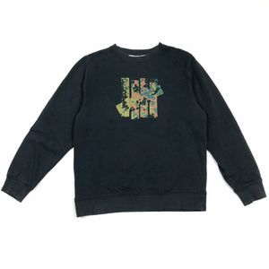 UNDEFEATED UNDFTD Tally logo black crewneck sweater Medium M Streetwear B5